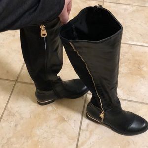Over the knee black boots